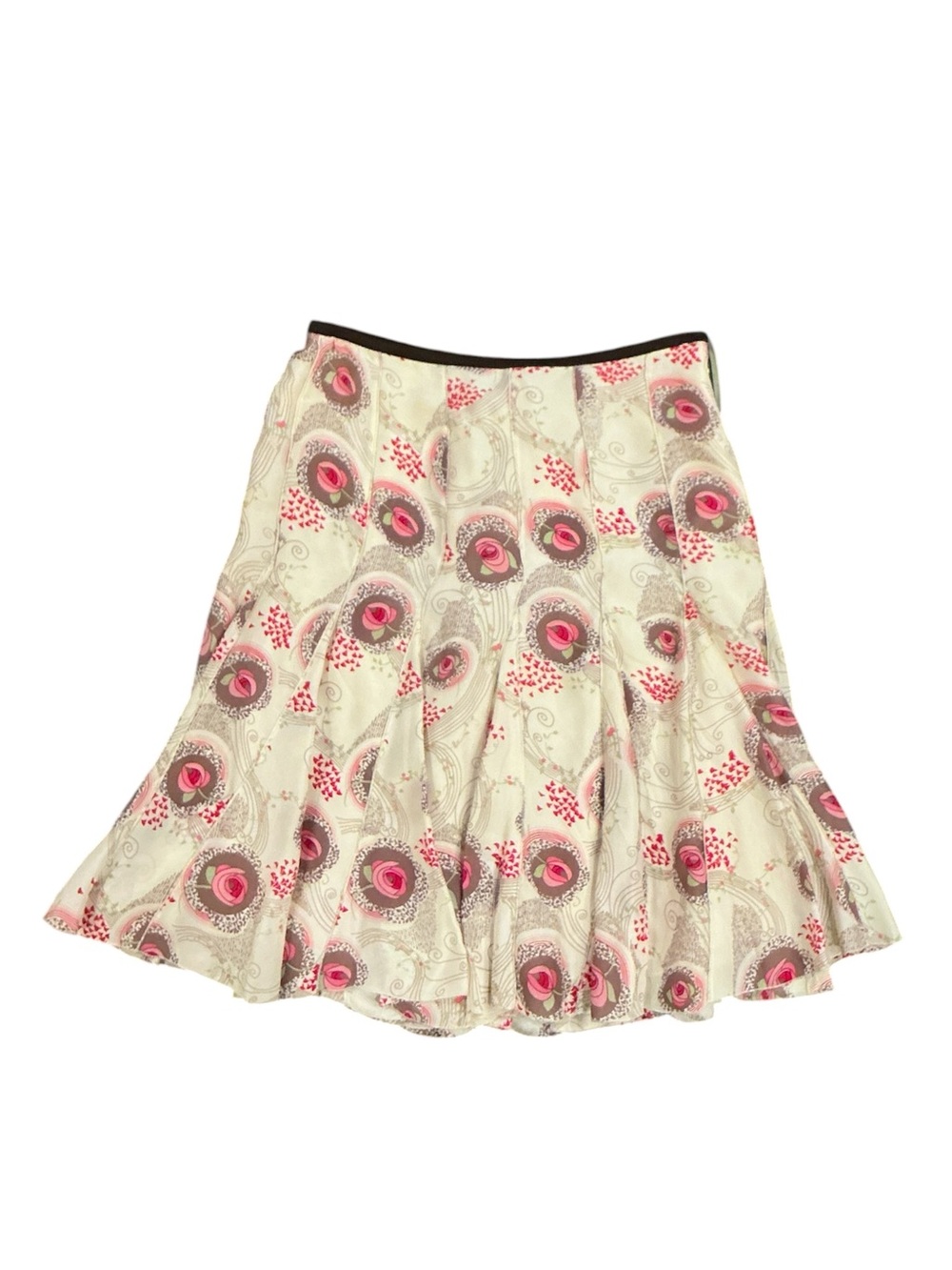 Pink Floral Midi Skirt